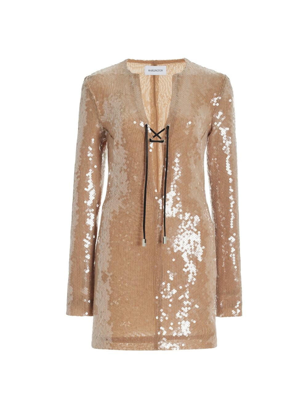 16Arlington Sequined Champagne Seeran Mini Dress Size UK 6 / US 2